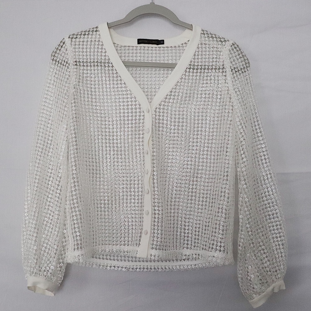 Stacie Sequins Button-Down Blouse